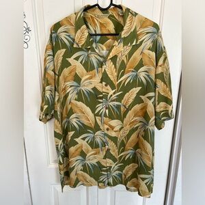 Tommy Bahama 100% Silk Hawaiian Tropical Button Down Shirt Size XL